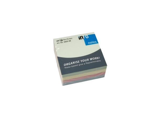 Notatkube INFO 75x75mm pastell Sticky notes 